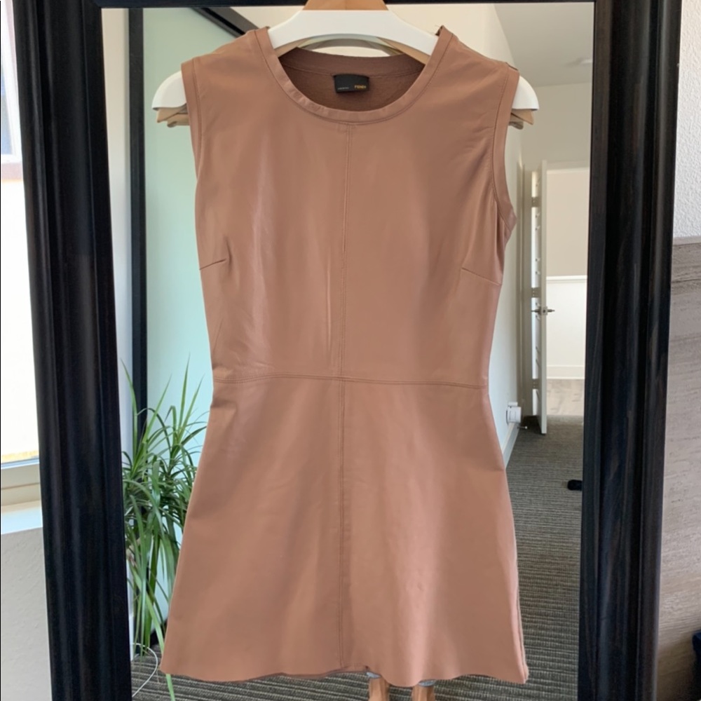 Leather mini dress